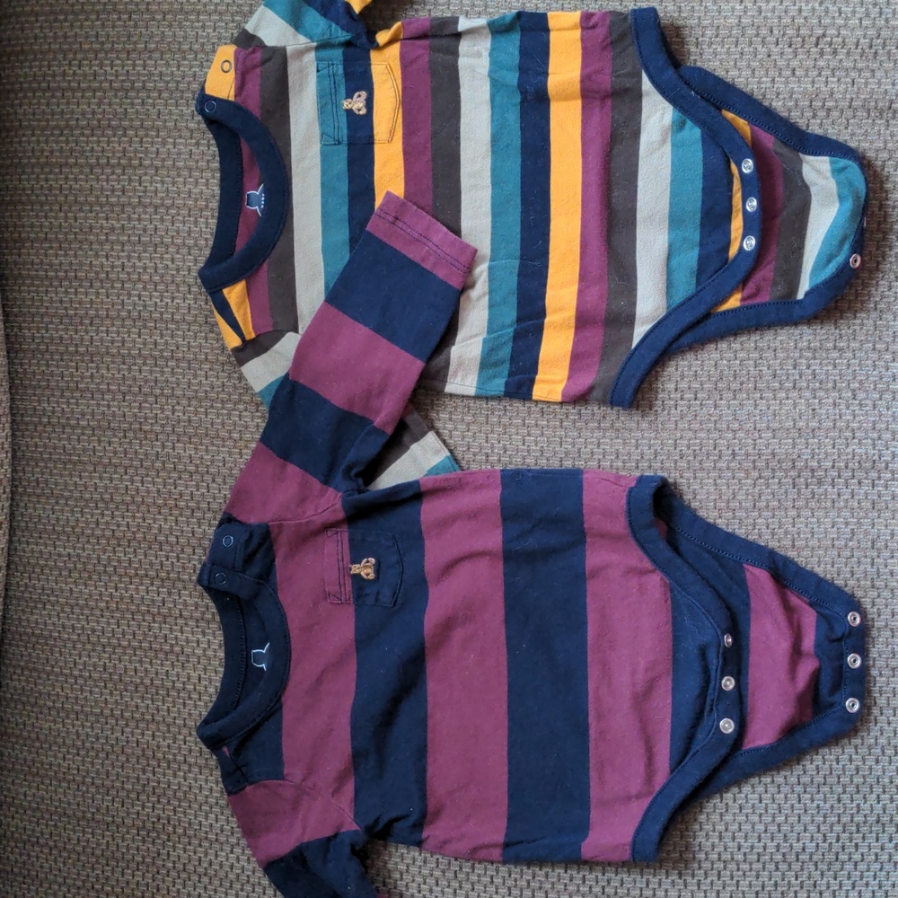 Two baby gap long sleeve onesies